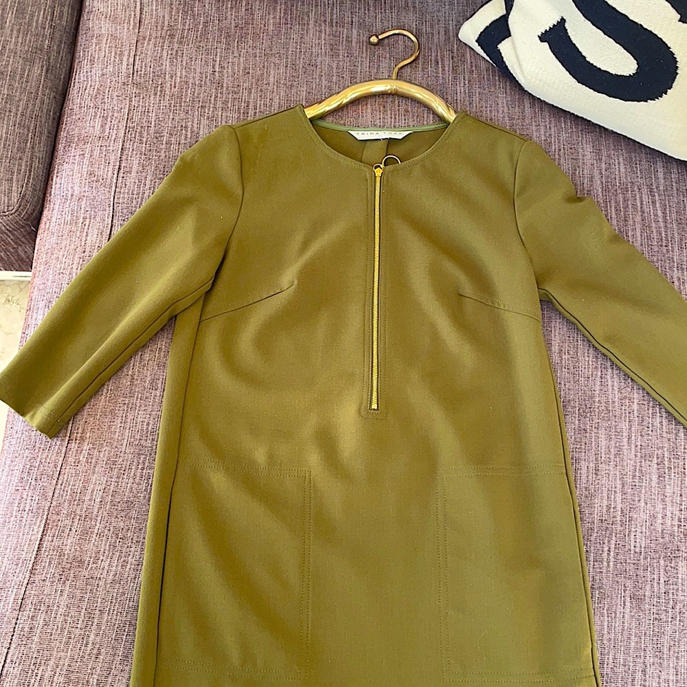 TRINA TURK DRESS FOREST GREEN